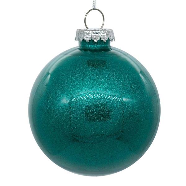 4.75" Teal Glitter Ball Ornament (4 pack)