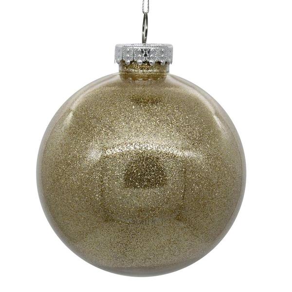 4.75" Oat Glitter Ball Ornament (4 pack)