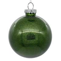 View 4.75" Moss Green Glitter Ball Ornament (4 pack)