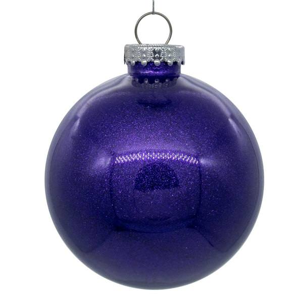 4.75" Purple Glitter Ball Ornament (4 pack)