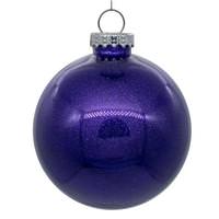 View 4.75" Purple Glitter Ball Ornament (4 pack)