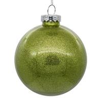 View 4.75" Lime Glitter Ball Ornament (4 pack)