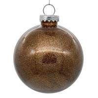 View 4.75" Mocha Glitter Ball Ornament (4 pack)