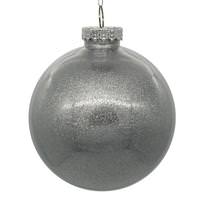View 6" Silver Glitter Ball Ornament (4 pack)