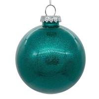 Vickerman 6" Teal Glitter Ball Ornament (4 pack)