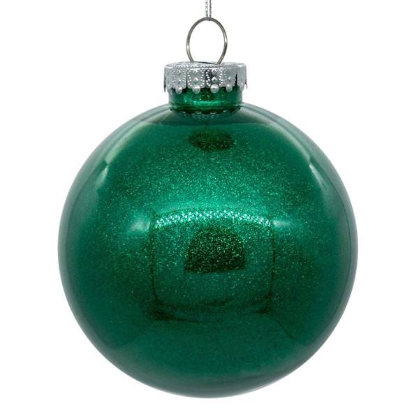 6" Seafoam Glitter Ball Ornament (4 pack)