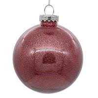 View 6" Mauve Glitter Ball Ornament (4 pack)