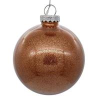 Vickerman 6" Rose Gold Glitter Ball Ornament (4 pack)