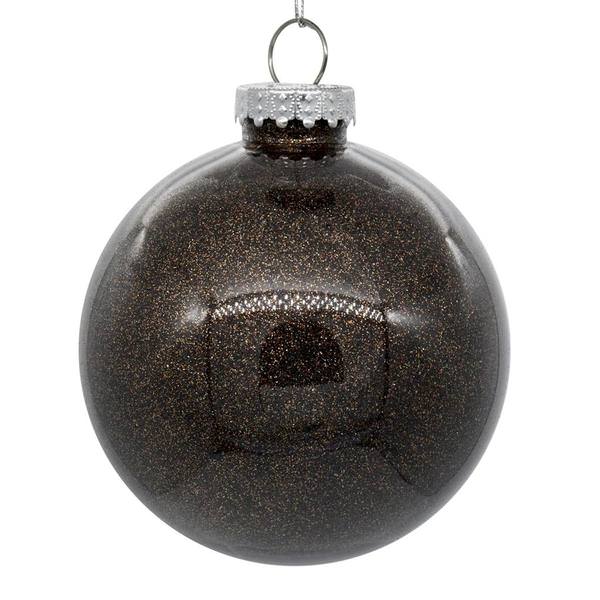 6" Chocolate Glitter Ball Ornament (4 pack)