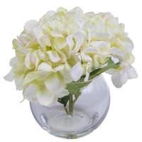 Vickerman 9" Artificial Celadon Hydrangea in Bubble Glass Vase