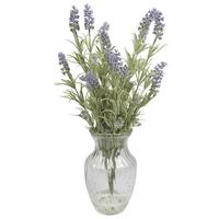 Vickerman 17" Artificial Lavender Bouquet in Glass Vase with Acrylic Water