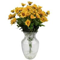 Vickerman 17" Artificial Yellow Daisy Bouquet in Glass Vase with Acrylic Water