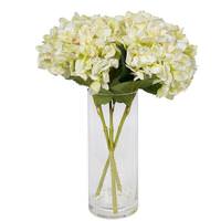 Vickerman 17" Artificial Light Olive Hydrangea Bouquet in Glass Vase with Acrylic Water
