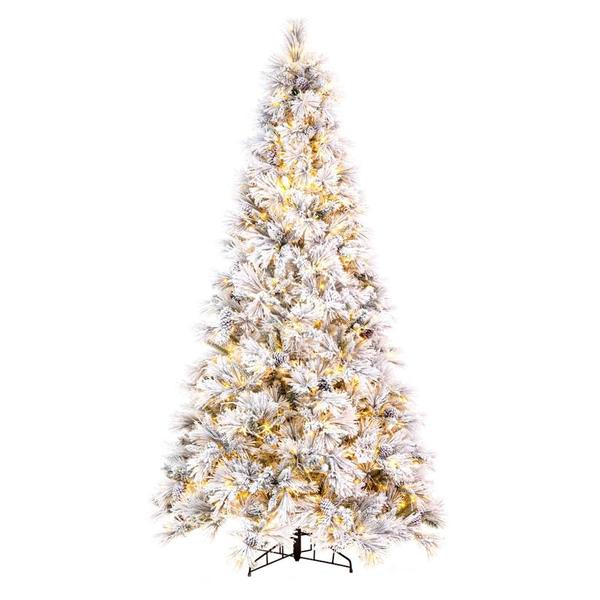 9' x 59" Artificial Flocked Atka Pine 1500 Color Changing LED Lights