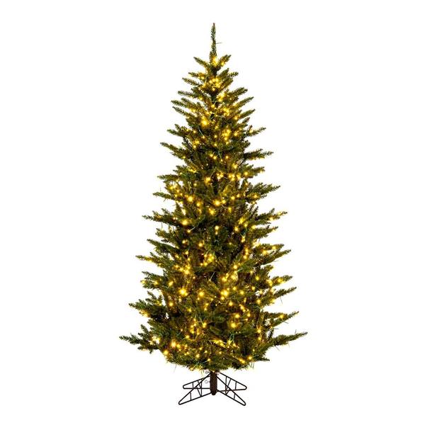 6.5' x 46" Artificial Natural Fraser Tree 1,000 Color Changing LED Lights