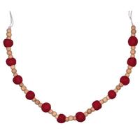 Vickerman 72" Red Wood/Felt Pom Pom Garland
