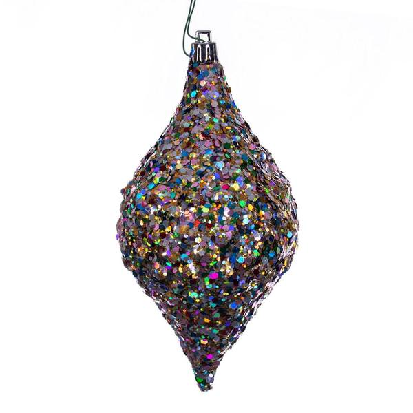 6" x 3" Multi-Color Diamond Drop Ornament (4 pack)