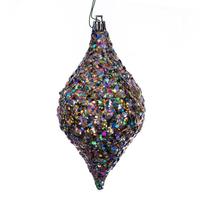 Vickerman 6" x 3" Multi-Color Diamond Drop Ornament (4 pack)