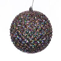 Vickerman 6" Multi-Color Durian Sequin-Glitter Ball Ornament (4 Pack)