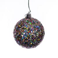 Vickerman 3" Multi-Color Sequin-Glitter Ball Ornament (12 Pack)