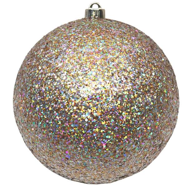 8" Multi-Color Sequin-Glitter Ball Ornament