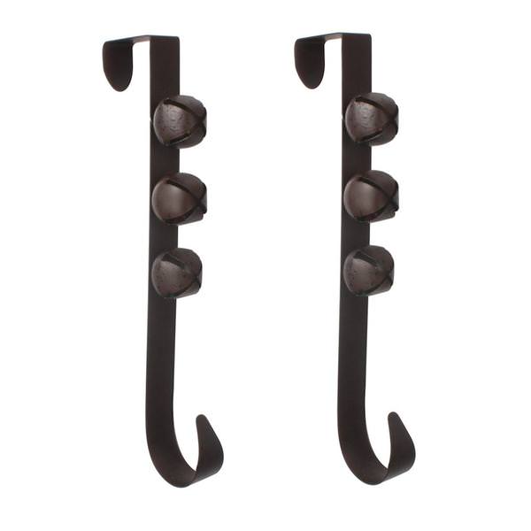 12"  Black/Brown Door Hanger with Bells (2 Pack)