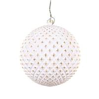 Vickerman 4" White Matte Durian with Gold Accents Ball Ornament (4 pack)