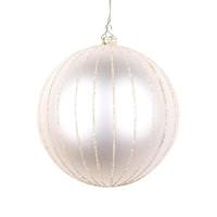 Vickerman 4" Oat Matte Glitter Ball Ornament (4 pack)