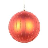 Vickerman 4" Burnished Orange Matte Glitter Ball Ornament (4 pack)