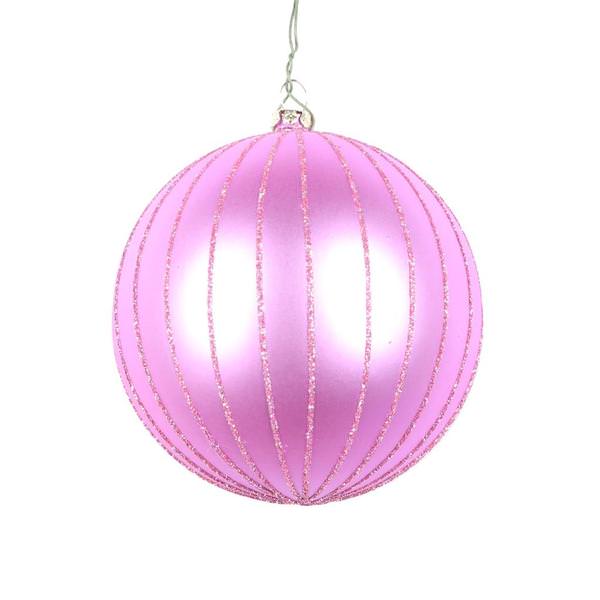 4" Orchid Matte Glitter Ball Ornament (4 pack)