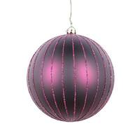 Vickerman 4" Plum Matte Glitter Ball Ornament (4 pack)