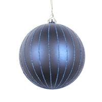 Vickerman 4" Midnight Blue Matte Glitter Ball Ornament (4 pack)