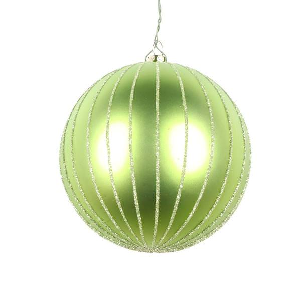 4" Celadon Matte Glitter Ball Ornament (4 pack)