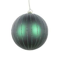 View 4" Midnight Green Matte Glitter Ball Ornament (4 pack)