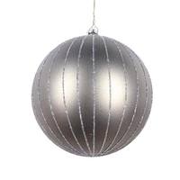 Vickerman 5" Pewter Matte Glitter Ball Ornament (4 pack)
