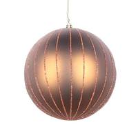 View 5" Mocha Matte Glitter Ball Ornament (4 pack)