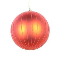 Vickerman 5" Burnished Orange Matte Glitter Ball Ornament (4 pack)