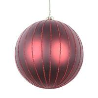 Vickerman 5" Burgundy Matte Glitter Ball Ornament (4 pack)