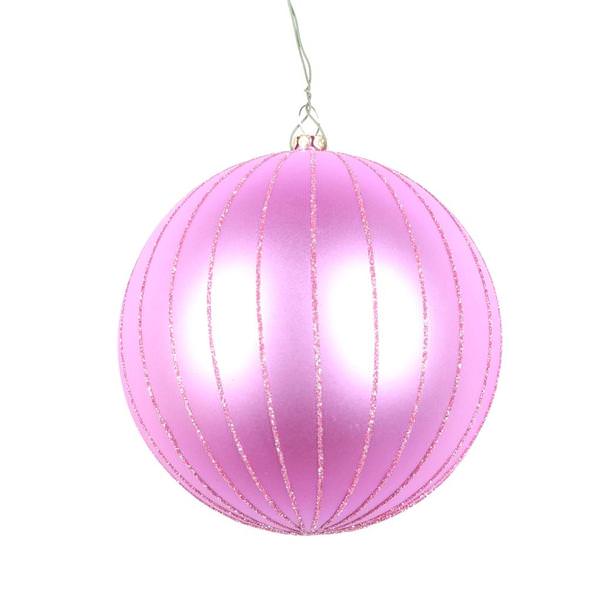5" Orchid Matte Glitter Ball Ornament (4 pack)