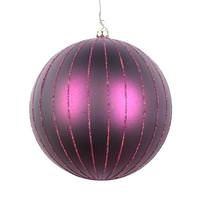 Vickerman 5" Plum Matte Glitter Ball Ornament (4 pack)
