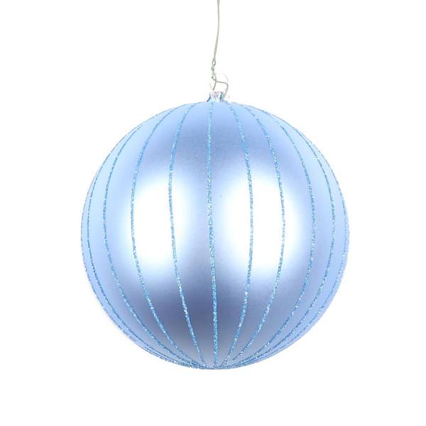 5" Periwinkle Matte Glitter Ball Ornament (4 pack)