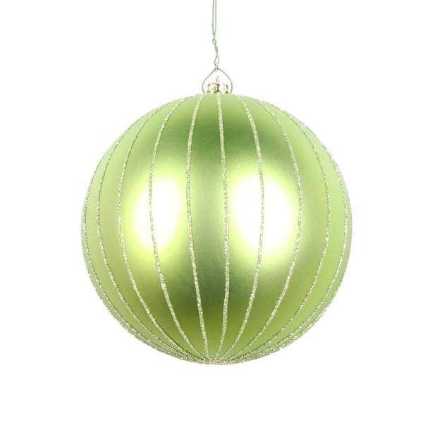 5" Celadon Matte Glitter Ball Ornament (4 pack)