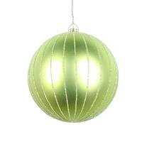 Vickerman 5" Celadon Matte Glitter Ball Ornament (4 pack)
