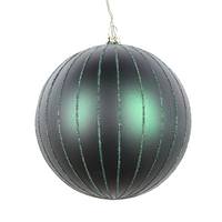 View 5" Midnight Green Matte Glitter Ball Ornament (4 pack)