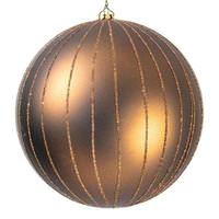 Vickerman 6" Mocha Matte Glitter Ball Ornament (2 pack)