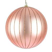Vickerman 6" Rose Gold Matte Glitter Ball Ornament (2 pack)