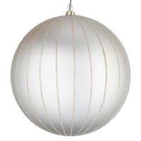 Vickerman 6" Oat Matte Glitter Ball Ornament (2 pack)