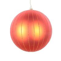 Vickerman 6" Burnished Orange Matte Glitter Ball Ornament (2 pack)