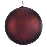 Vickerman 6" Burgundy Matte Glitter Ball Ornament (2 pack)