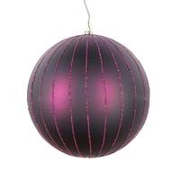 View 6" Plum Matte Glitter Ball Ornament (2 pack)